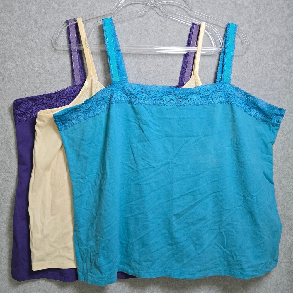 Lot of 3 Avenue Stretch Womens Fairy Plus Size 30/32 Lace Cami Layer Tank Top
